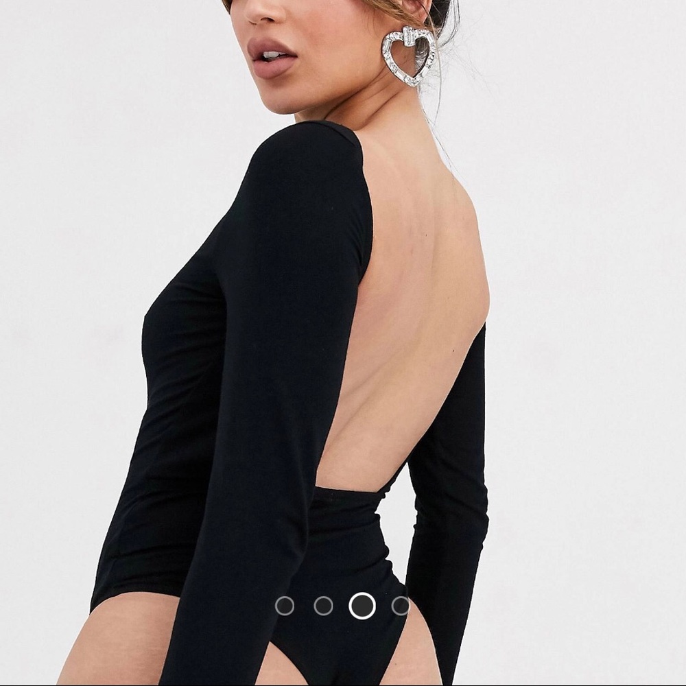 ASOS Design Black Open Back Bodysuit
